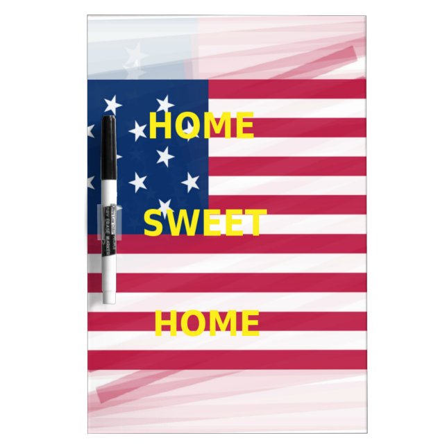 USA Flag "Home Sweet Home" Art Print Dry-Erase Board (Front)