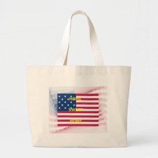 USA Flag "Home Sweet Home" Art Print Large Tote Bag