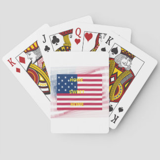 USA Flag "Home Sweet Home" Art Print Poker Cards