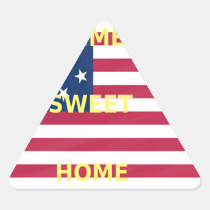 USA Flag "Home Sweet Home" Art Print Triangle Sticker