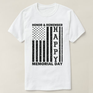 Usa Flag Honor Remember Happy Memorial Day Funny T-Shirt