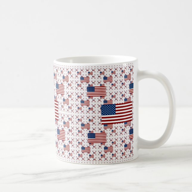 USA Flag in Layers Coffee Mug (Right)