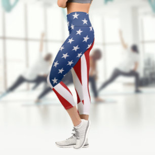 USA Flag   Insignia   Pop Art  Capri Leggings