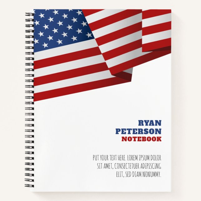 USA Flag | Insignia | Pop Art  Notebook (Front)
