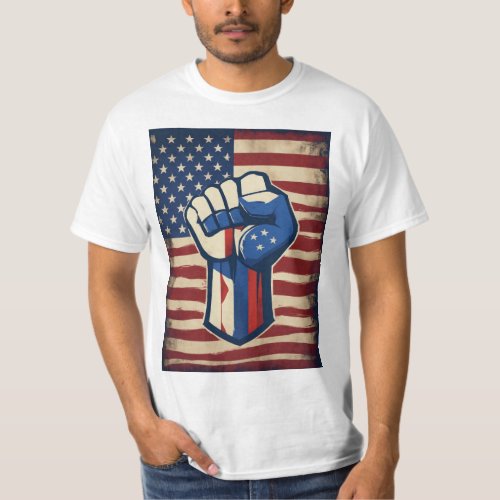  USA Flag Inspired White Mens T_Shirts