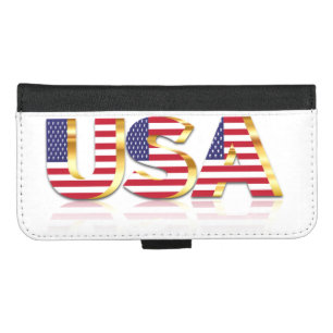 USA Flag iPhone Wallet Case