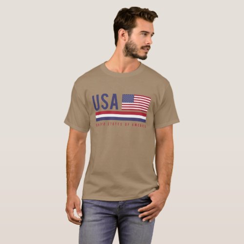 USA Flag  ISO Code Alpha_3 Design T_Shirt