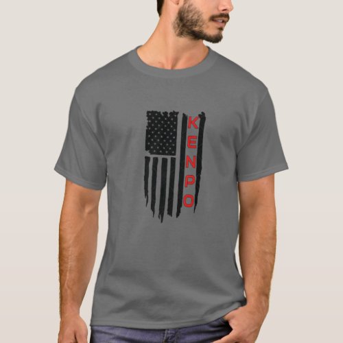 USA Flag Kenpo Karate Martial Arts T_Shirt