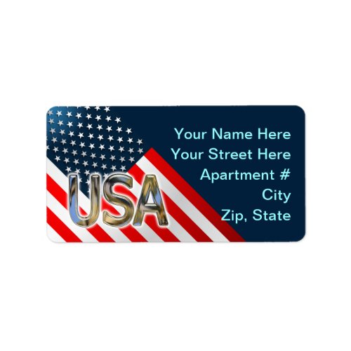 USA Flag Label