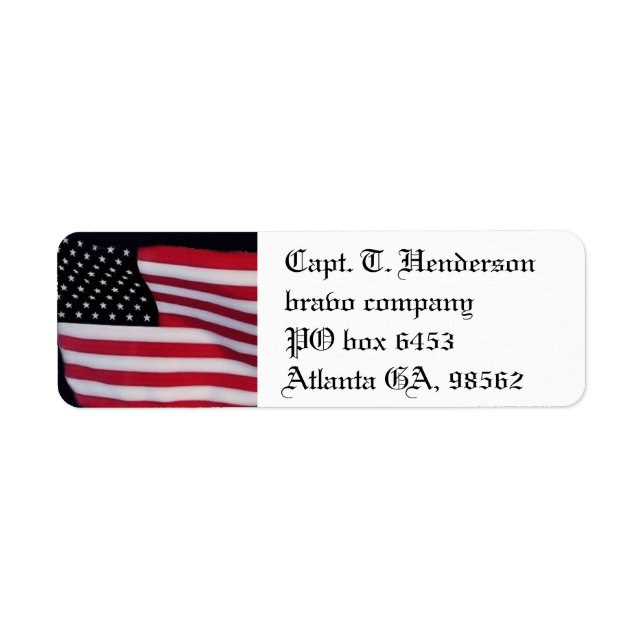 USA flag Label (Front)