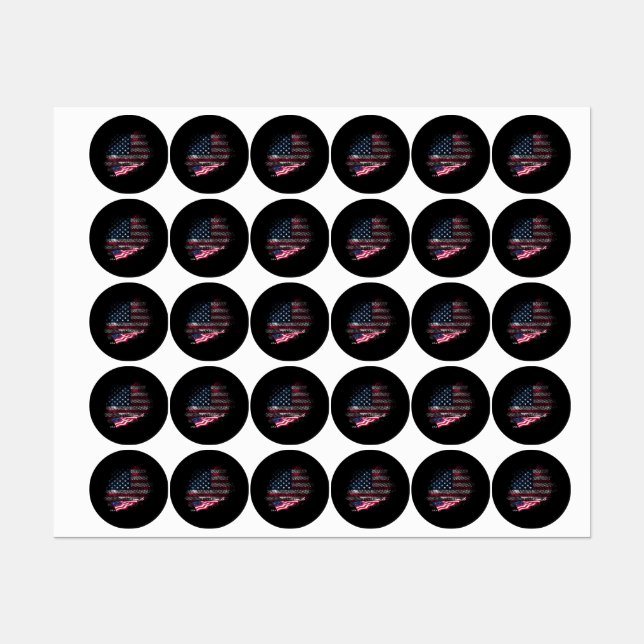 USA flag Labels (Sheet)