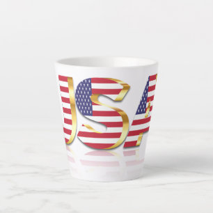 USA Flag Latte Mug American Patriotic Gift