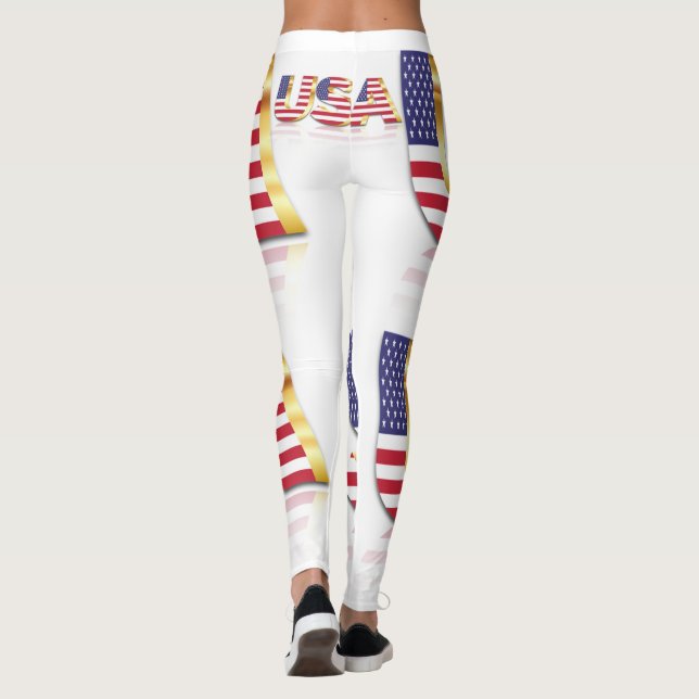 USA Flag Leggings United States of America (Back)