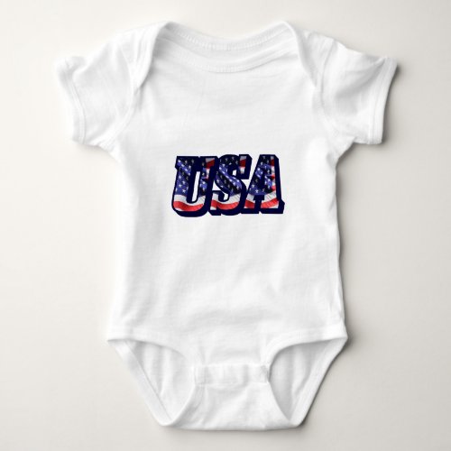 USA Flag Letters Flag Baby Jersey Bodysuit