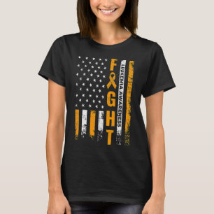 Usa Flag Leukemia Awareness Cancer Survivor Gift T-Shirt