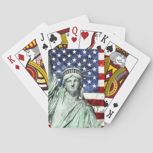 USA FLAG & LIBERTY POKER CARDS (Back)