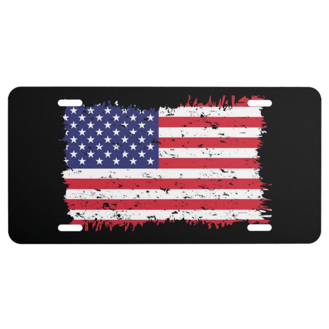 USA Flag License Plate (Front)