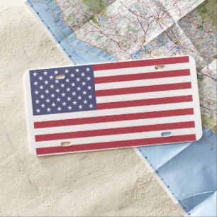 USA Flag License Plate