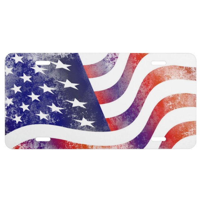 USA Flag License Plate (Front)