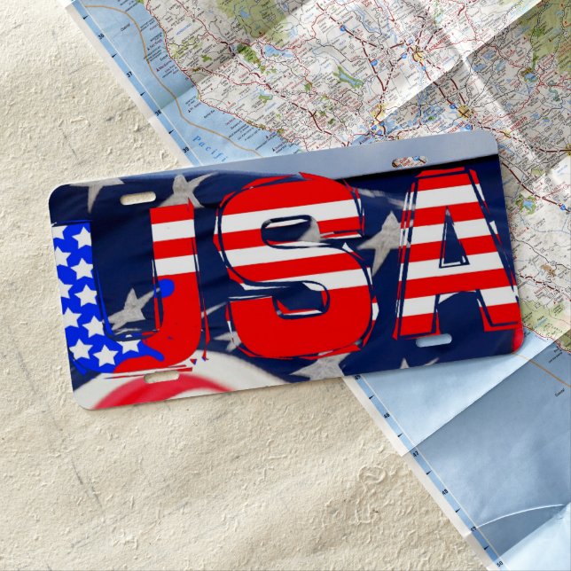 USA Flag License Plate (In Situ)