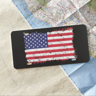 USA Flag License Plate