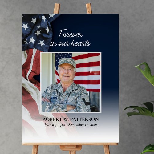 USA Flag Life Celebration Photo Download Funeral Poster