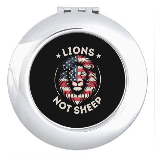 USA FLAG  LIONS NOT SHEEP COMPACT MIRROR