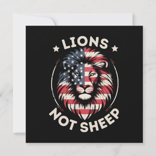 USA FLAG  LIONS NOT SHEEP INVITATION