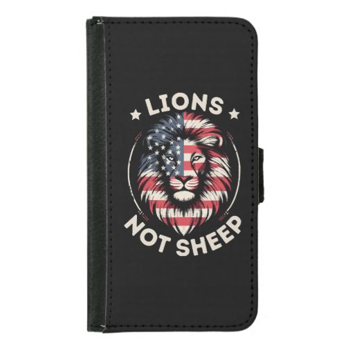 USA FLAG  LIONS NOT SHEEP SAMSUNG GALAXY S5 WALLET CASE