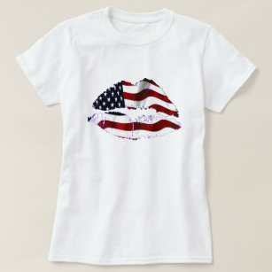 USA Flag Lips T-Shirt