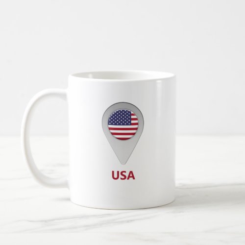 USA Flag Location Icon Coffee Mug