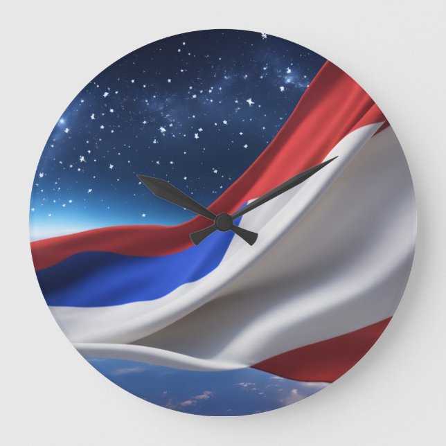 USA Flag Logo Wall Clock (Front)