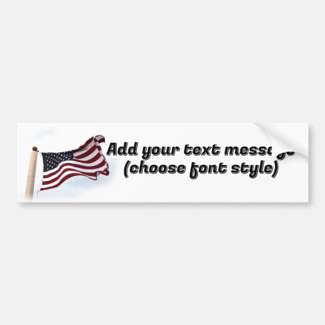 USA Flag Long May It Wave Bumper Sticker (Front)