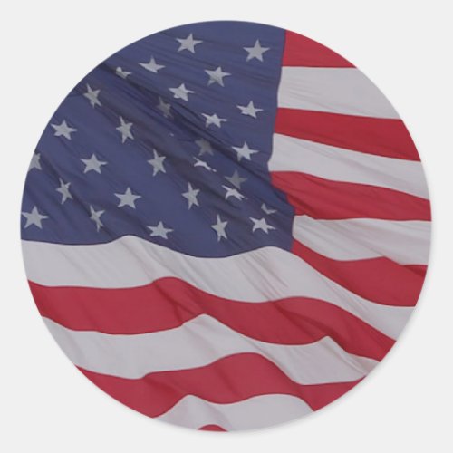 usa flag _ long may it wave classic round sticker