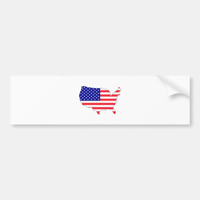 Usa Flag Map full size Bumper Sticker (Front)