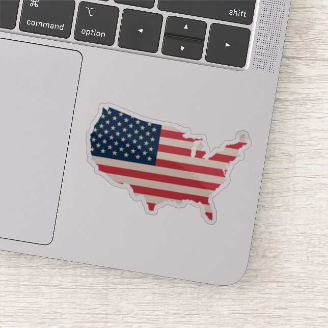 USA Flag Map Sticker (Detail)