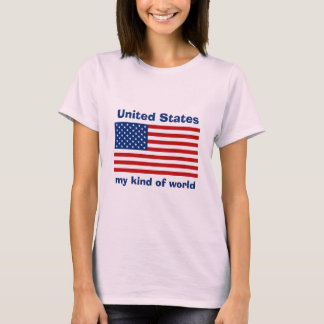 USA Flag + Map + Text T-Shirt