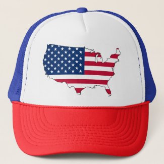 usa flag map trucker hat