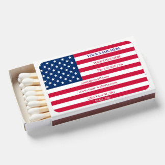 USa Flag Matchboxes Patriotic Business Card Design