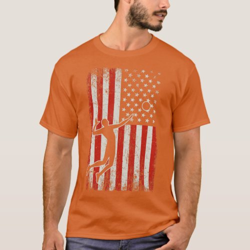 USA Flag Mens Volleyball T_Shirt