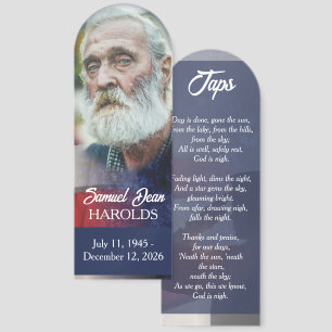USA Flag Military Funeral Memorial Bookmarks