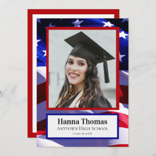 USA Flag Military Graduation Photo Announcement