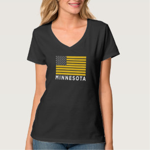 USA Flag Minnesota Purple & Yellow Minnesota Ameri T-Shirt