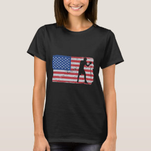 Usa Flag Mma Fighter Kickboxing Combat Boxing  T-Shirt