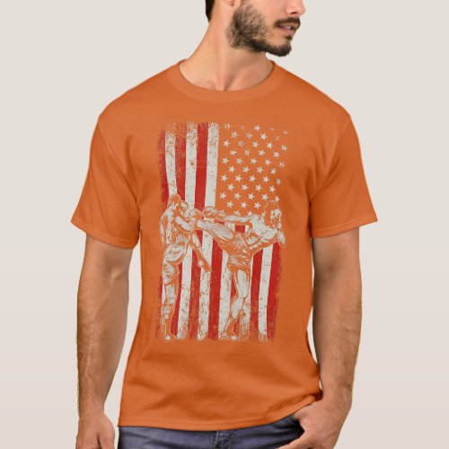 USA Flag MMA Mixed Martial Arts T_Shirt