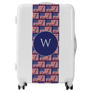 USA Flag Monogram Luggage