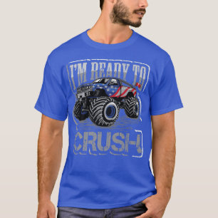 USA Flag Monster Trucks Crush Car Monster Truck T-Shirt