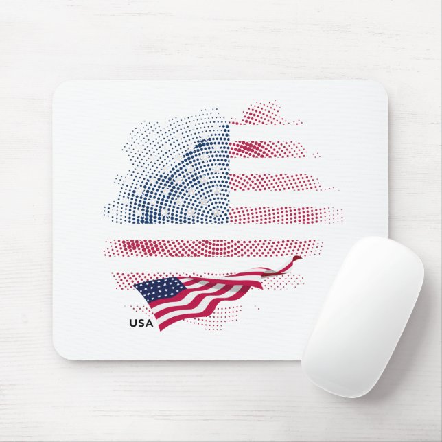 USA flag Mouse Pad (With Mouse)