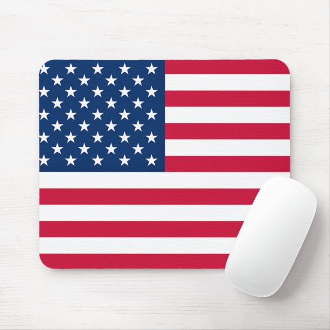USA Flag Mouse Pad Patriotic (With Mouse)