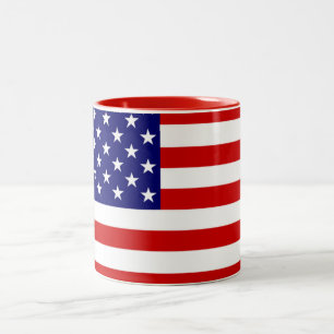USA Flag mugcnt Two-Tone Coffee Mug